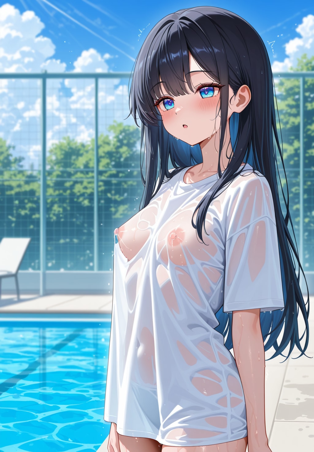濡れシャツプールサイド