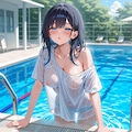 濡れシャツプールサイド 9枚目