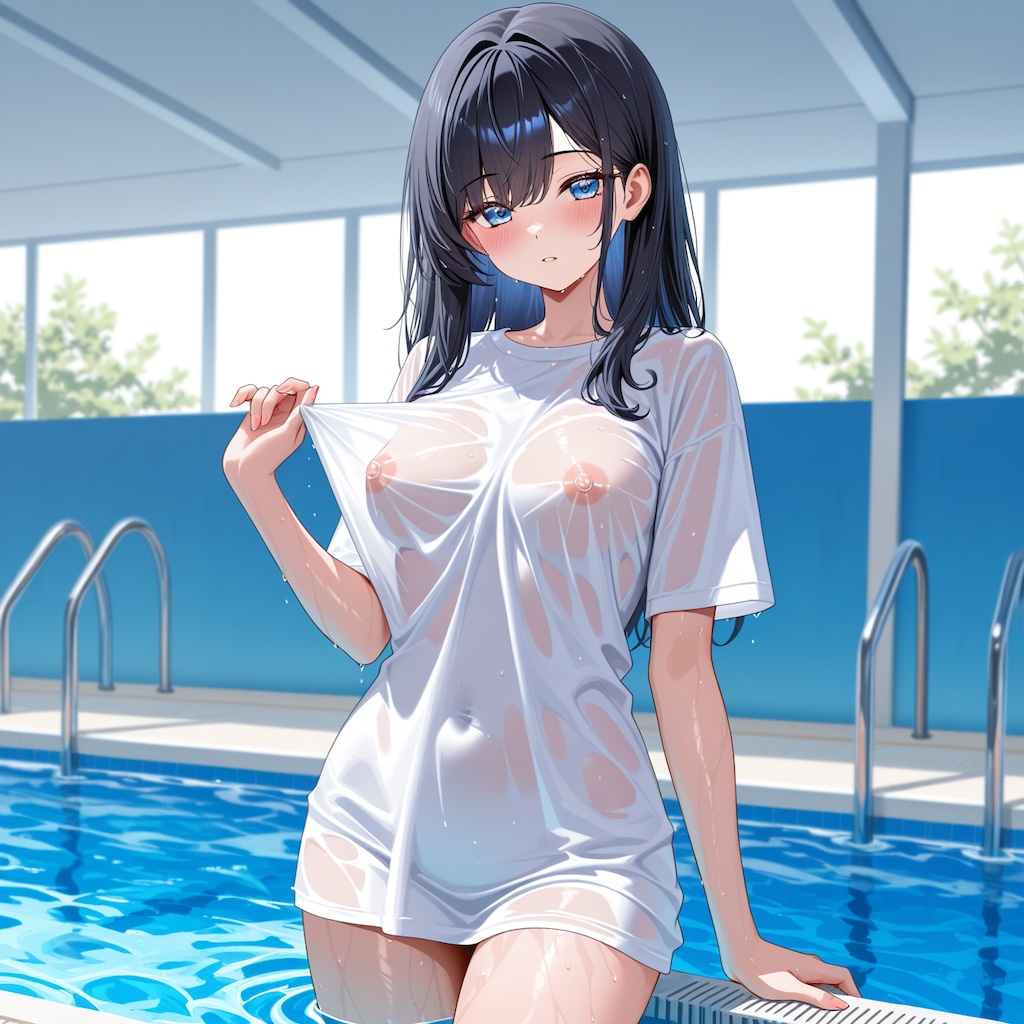 濡れシャツプールサイド