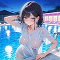 濡れシャツプールサイド 12枚目