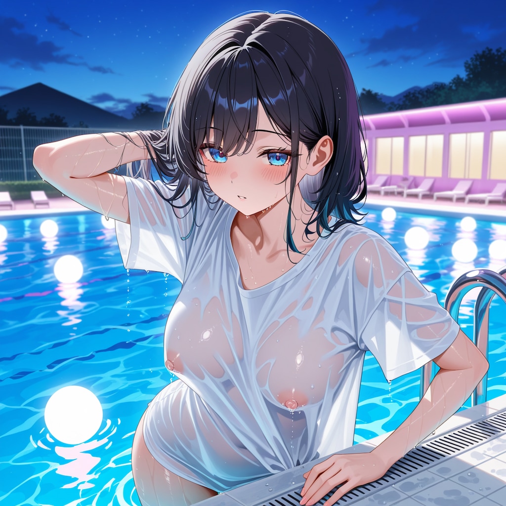 濡れシャツプールサイド