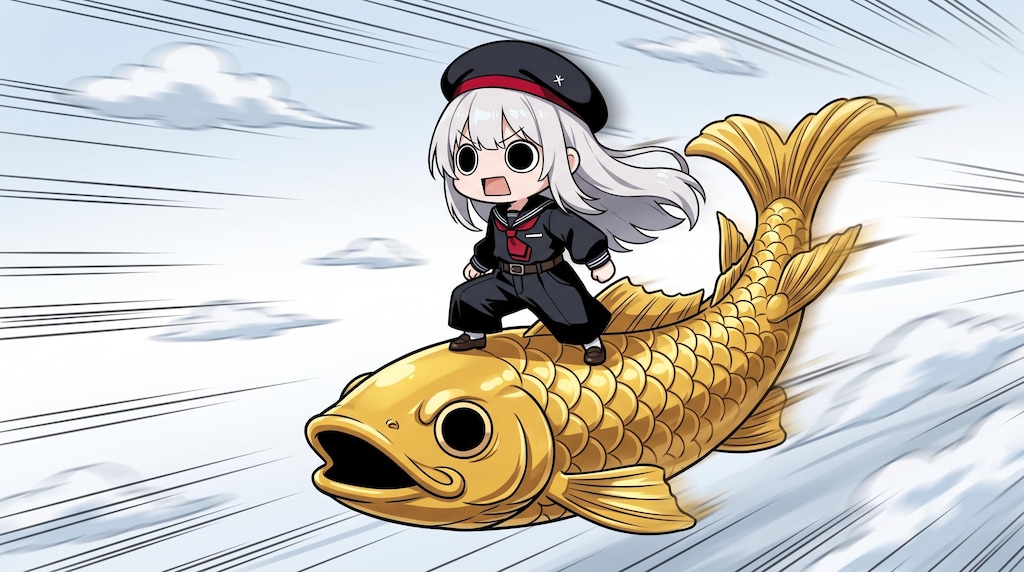 金シャチを乗りこなしてしまいよったえらいこっちゃ嬢