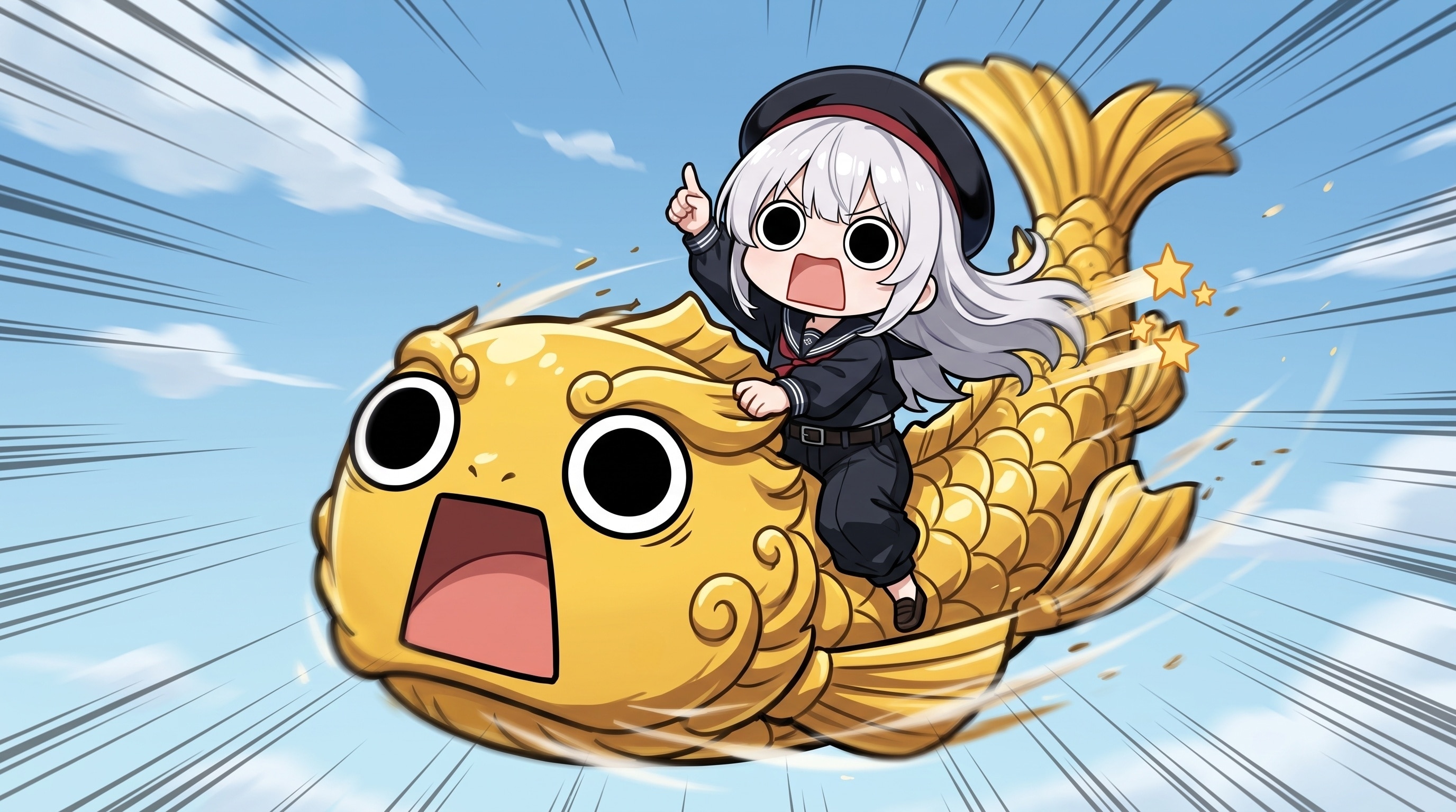 金シャチを乗りこなしてしまいよったえらいこっちゃ嬢 | の人気AIイラスト・グラビア