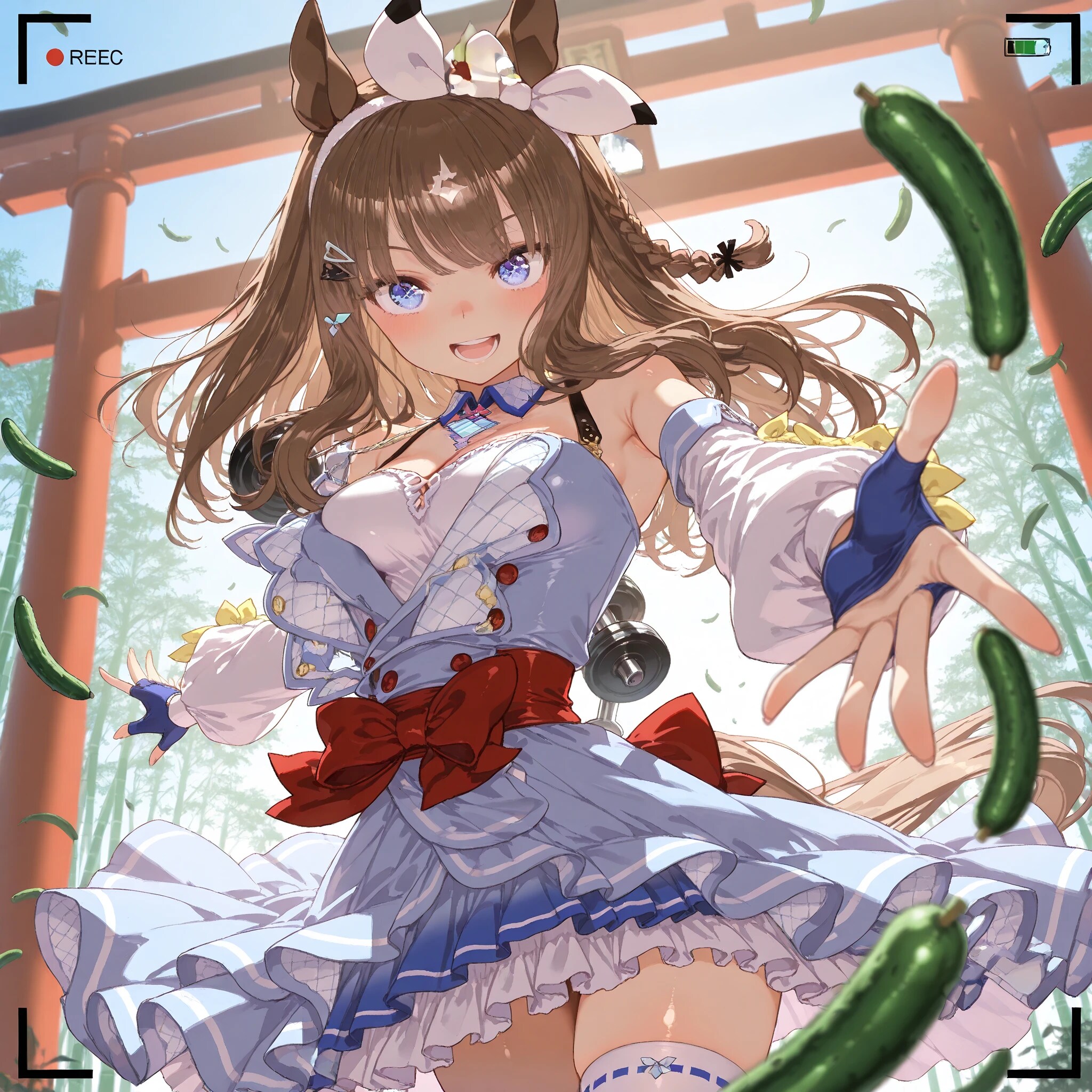 竹輪の代わりに胡瓜をばら撒く九冠馬さん♪ | の人気AIイラスト・グラビア