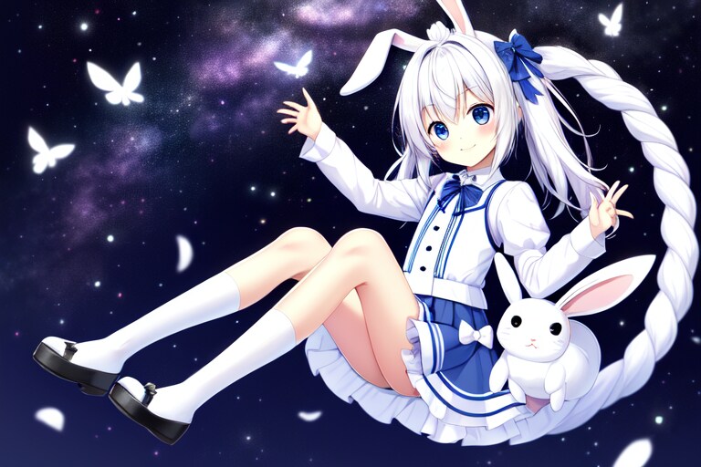 うさぎと夜空