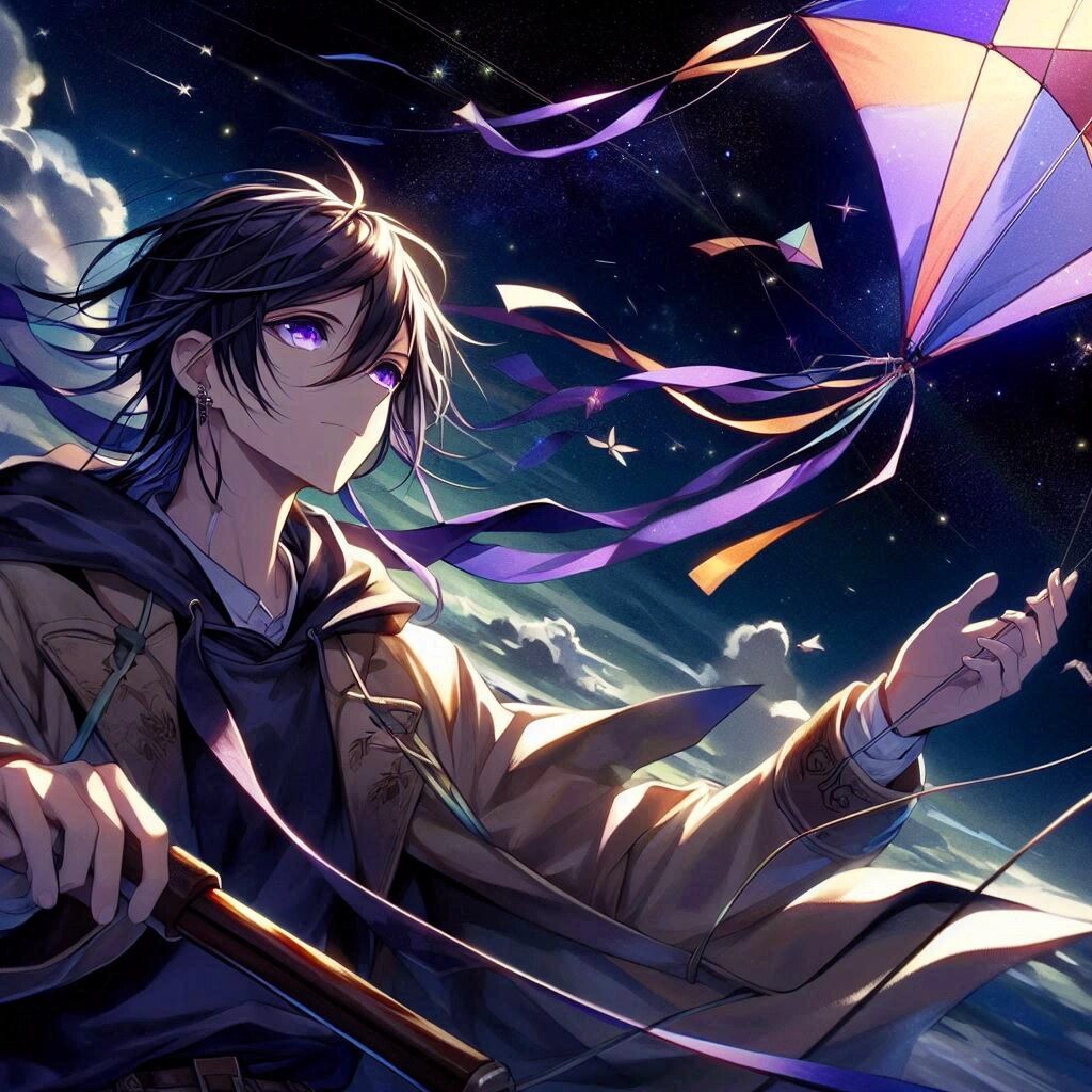 凧揚げをしている、黒髪短髪男性★その2(10枚)