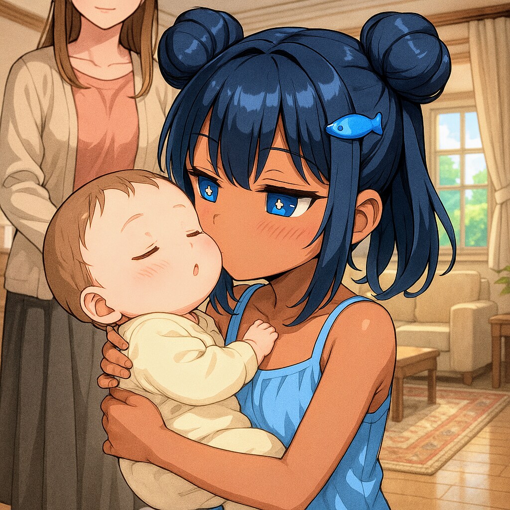 親戚の赤ちゃんを抱っこしたこなつちゃん