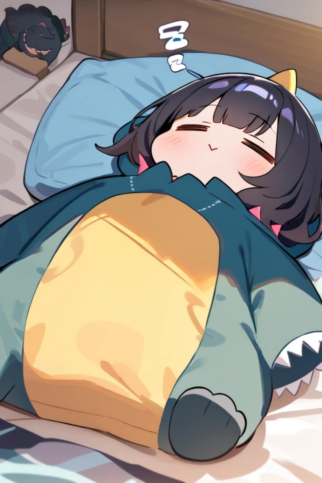 起きれない黒髪ちゃん