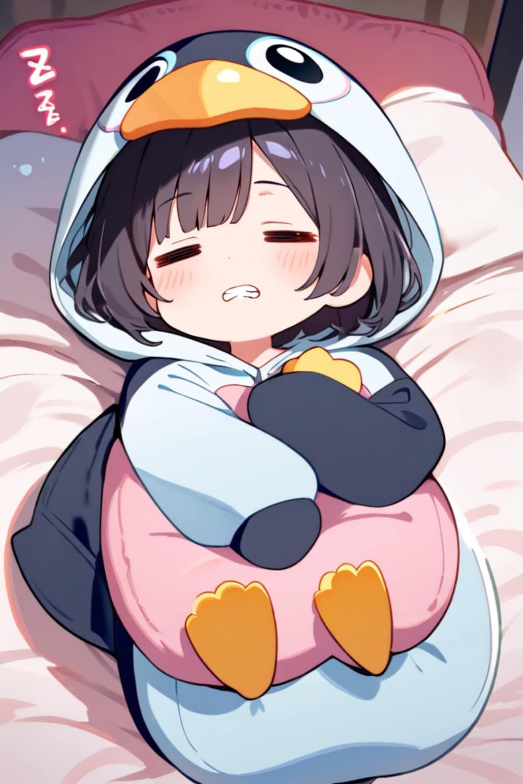 起きれない黒髪ちゃん