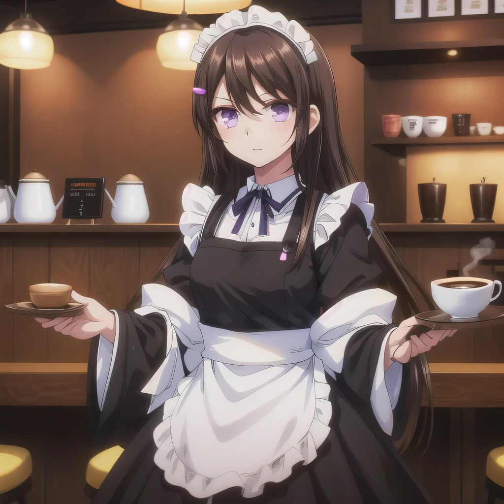 黒髪ロングで紫紺の瞳のメイド２