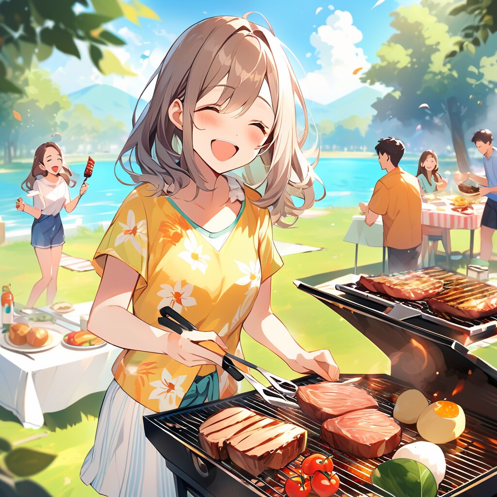 肉焼けたよ