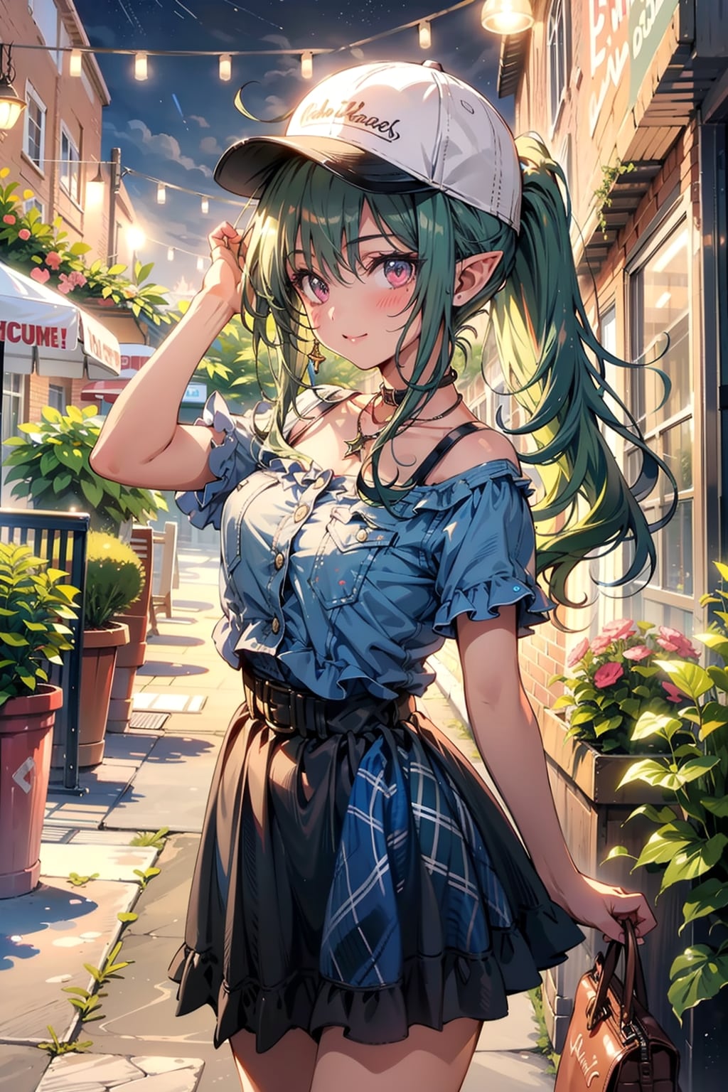 緑髪　ポニテちゃん