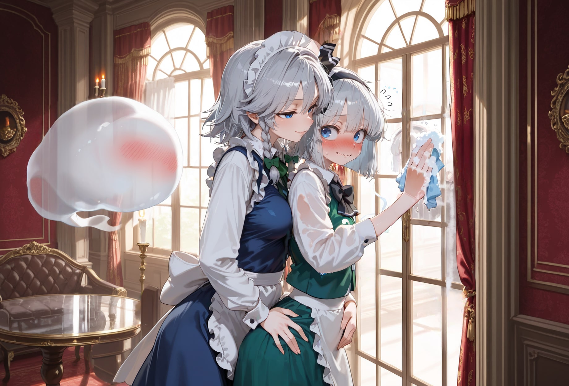 さくみょんメイド修行・まどそうじ | の人気AIイラスト・グラビア