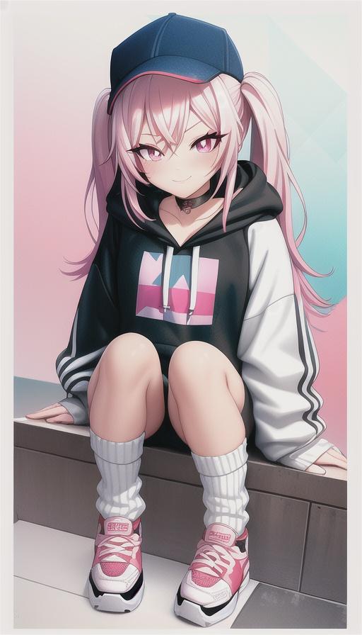 パーカーとスポーツキャップの女の子　2 | の人気AIイラスト・グラビア