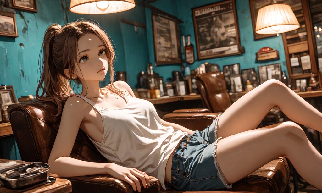 天井を見つめる