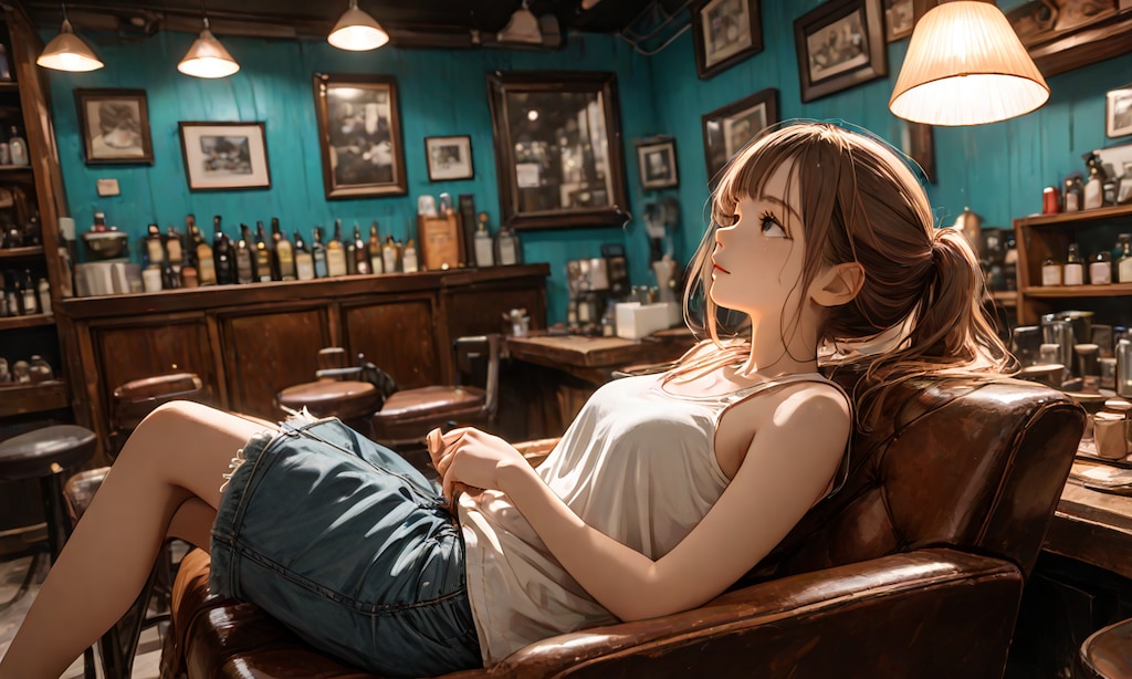 天井を見つめる