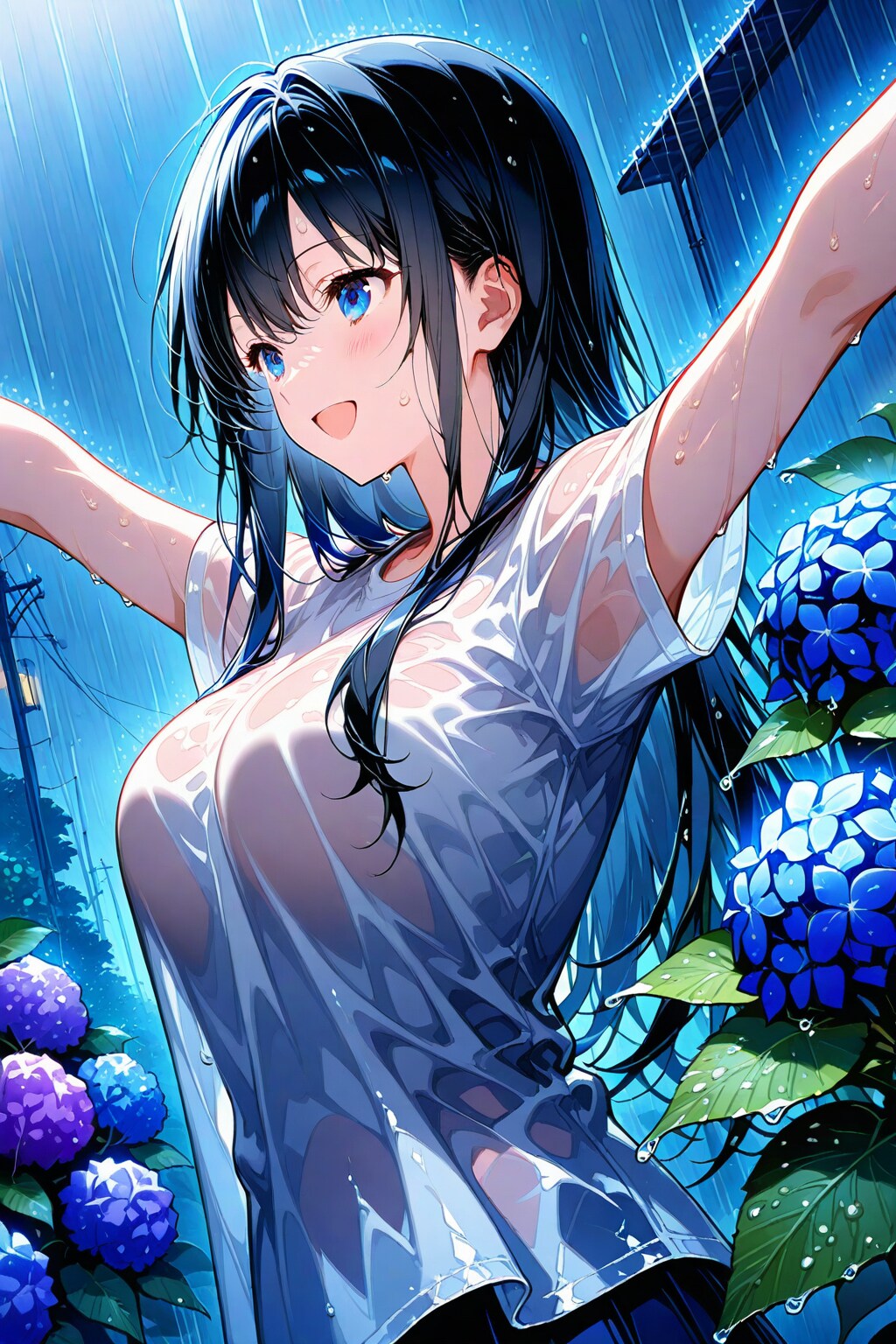 雨の中傘をささない人もいる