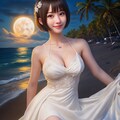 月夜の浜辺で 2枚目