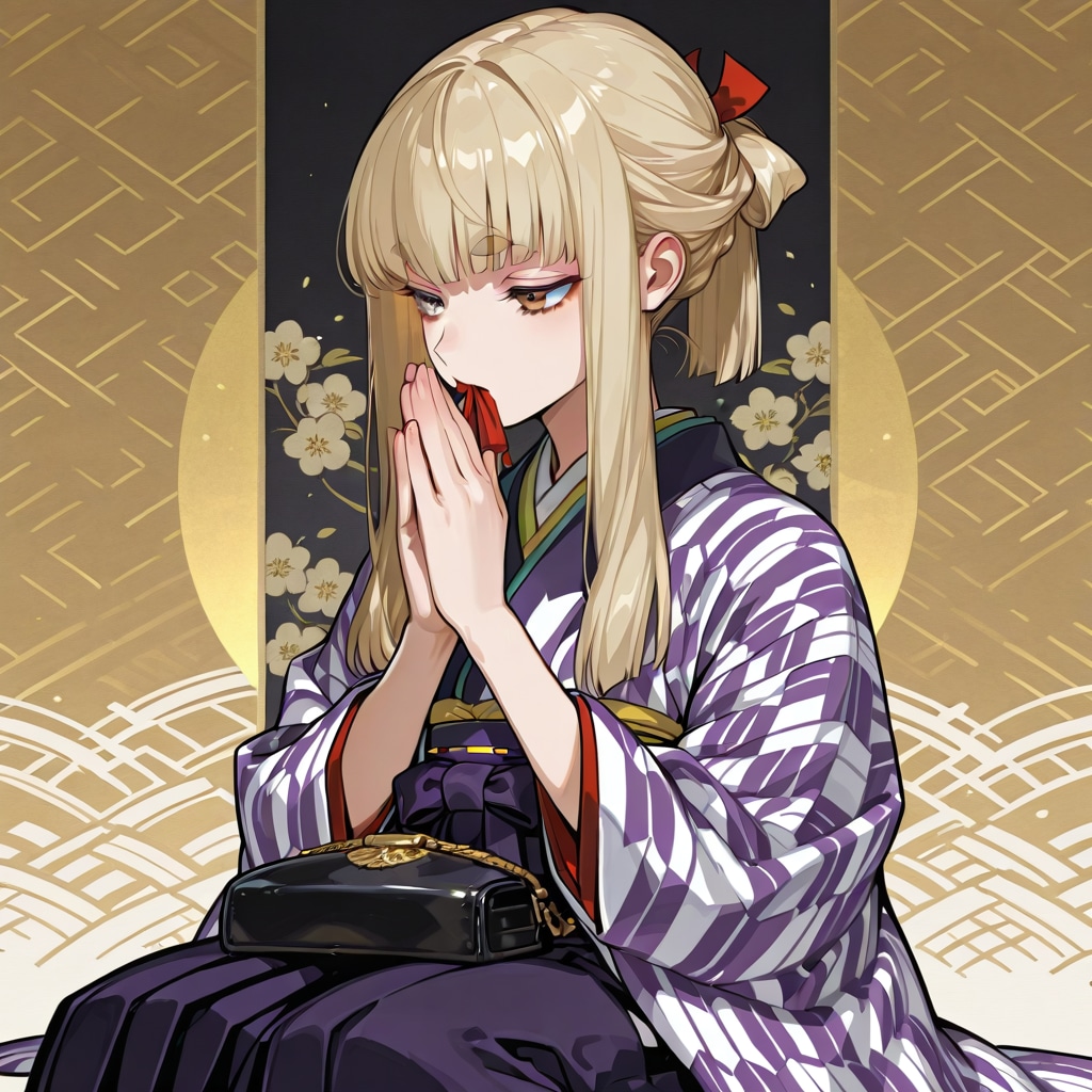 大正ロマン衣装のカート・コバーン好きの女