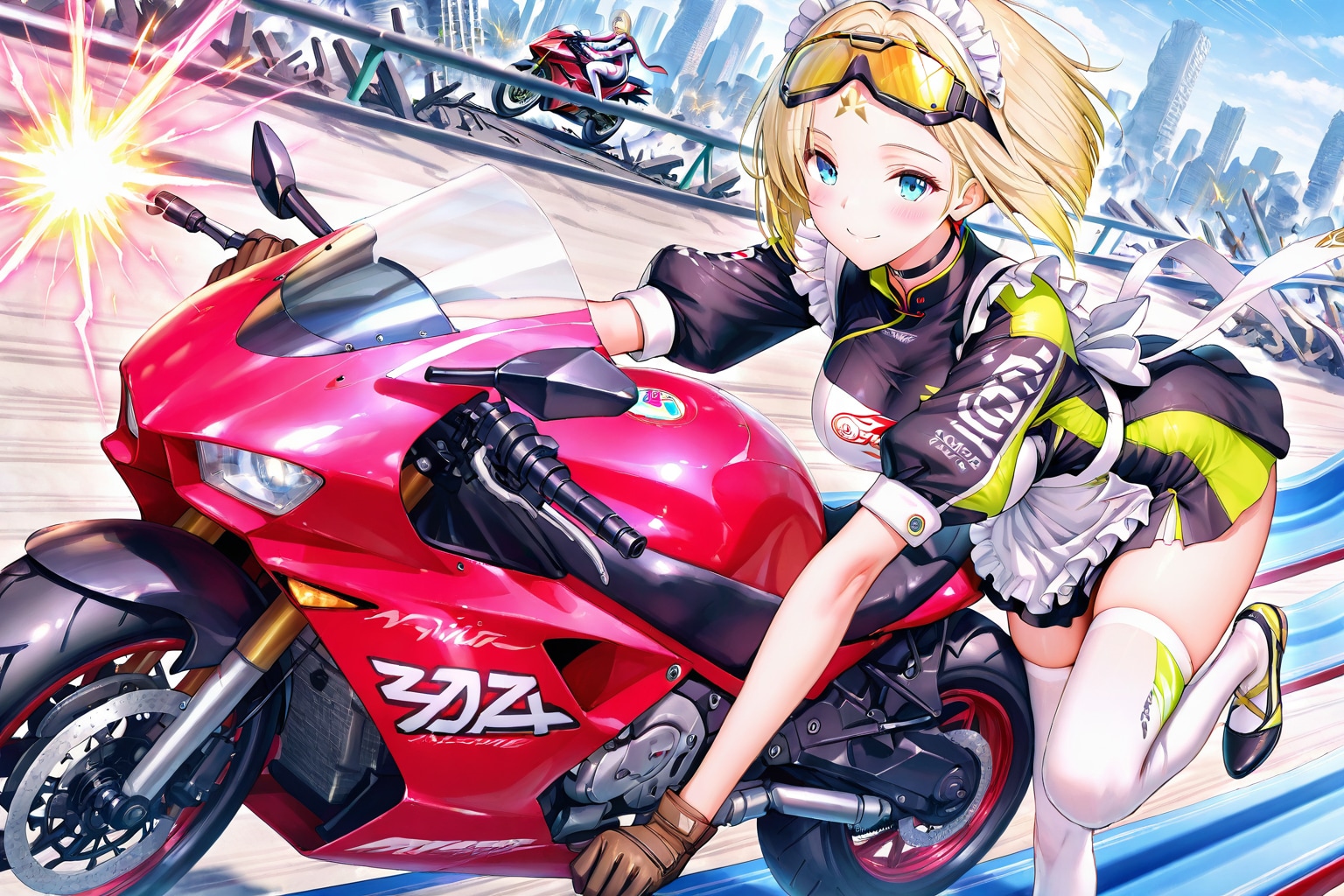 🚀 新型バイク発表会：『フレア・モデル・ゼロ』と「整備の天才」 | の人気AIイラスト・グラビア
