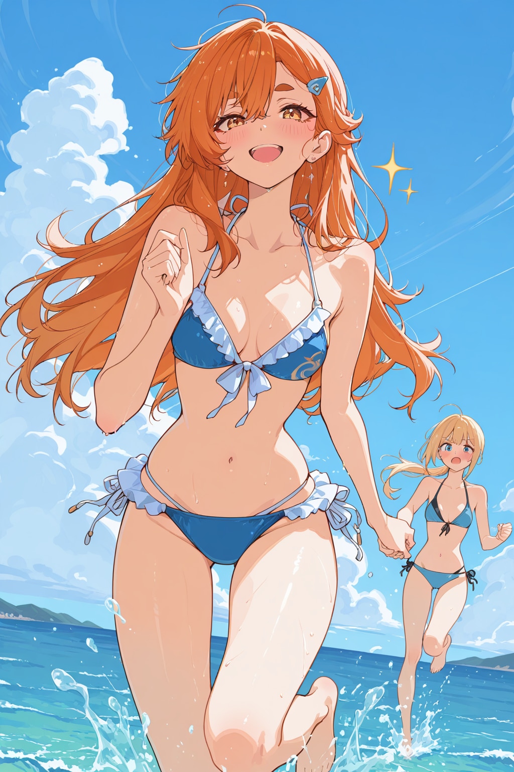 浜辺でキャッキャウフフ