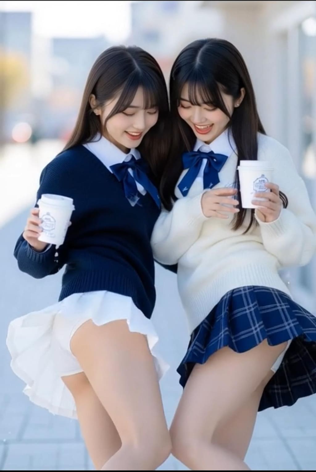 黒髪と黒髪(女子高生)