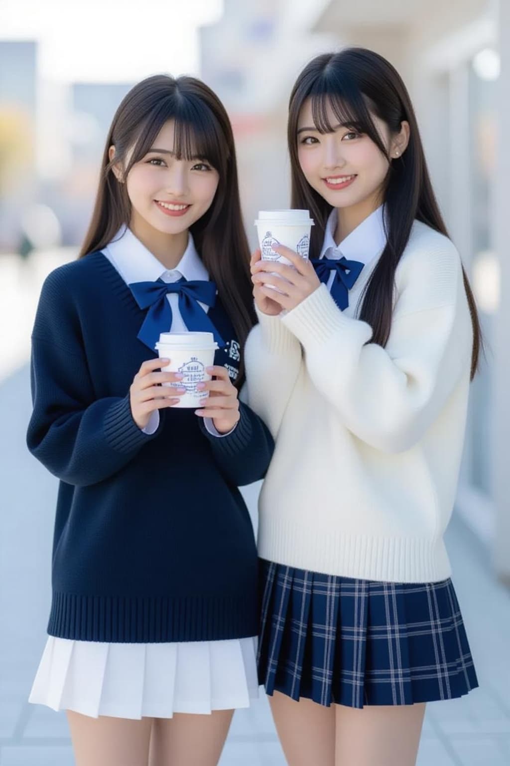 黒髪と黒髪(女子高生)