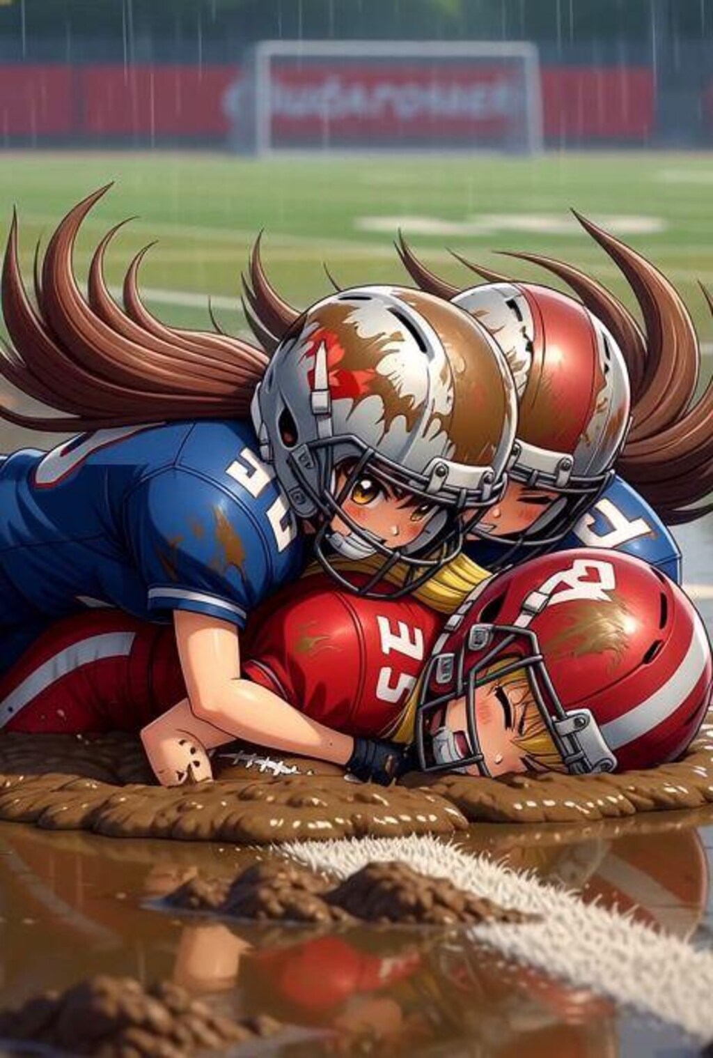 🏈泥まみれの女子アメフト 160