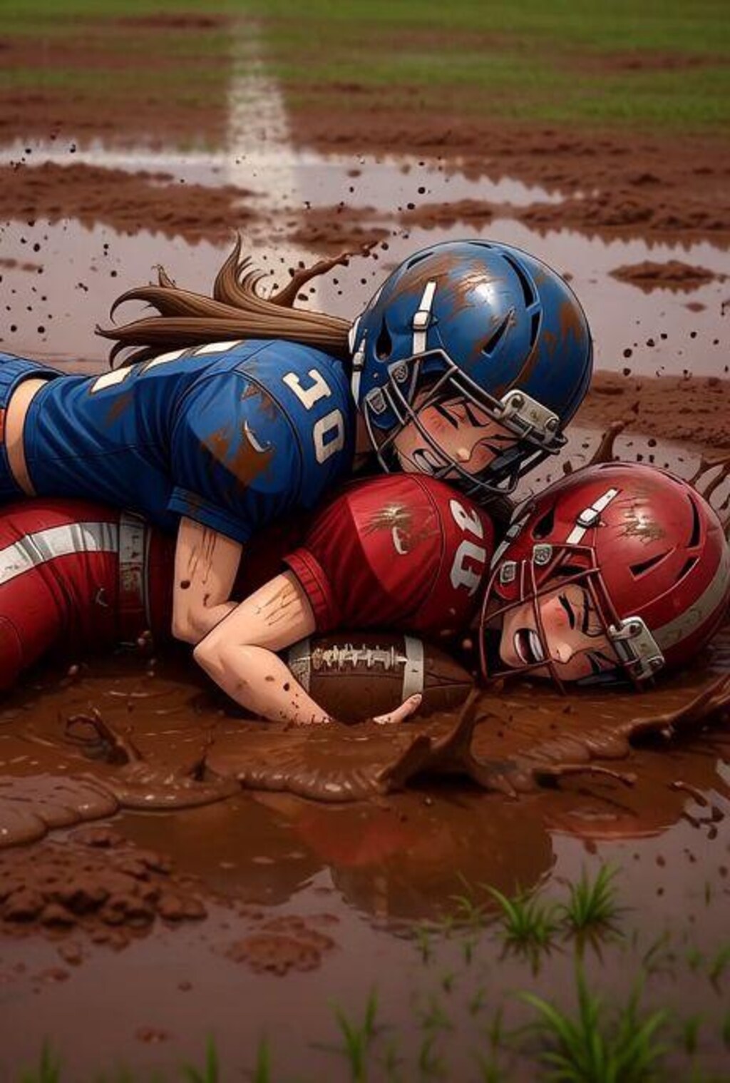 🏈泥まみれの女子アメフト 160