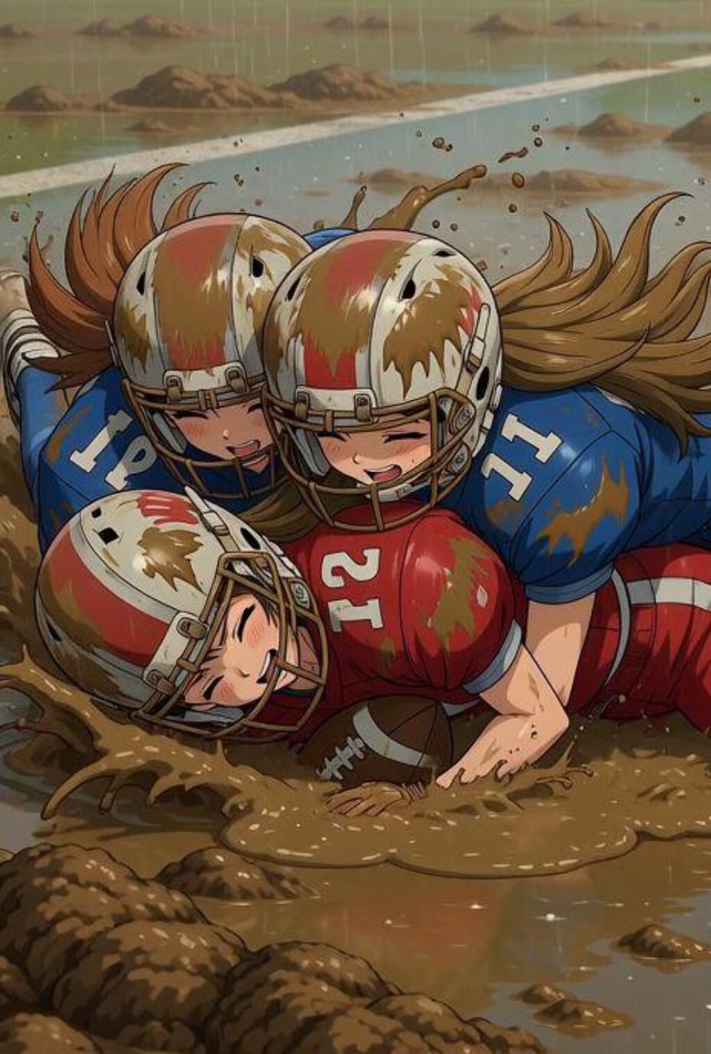 🏈泥まみれの女子アメフト 160