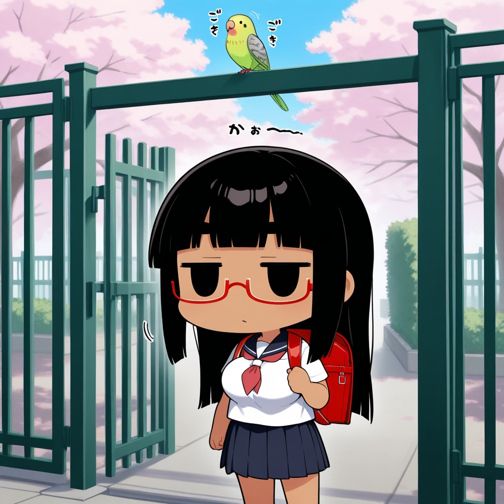 喋るインコと太まゆ姉ちゃん入学式