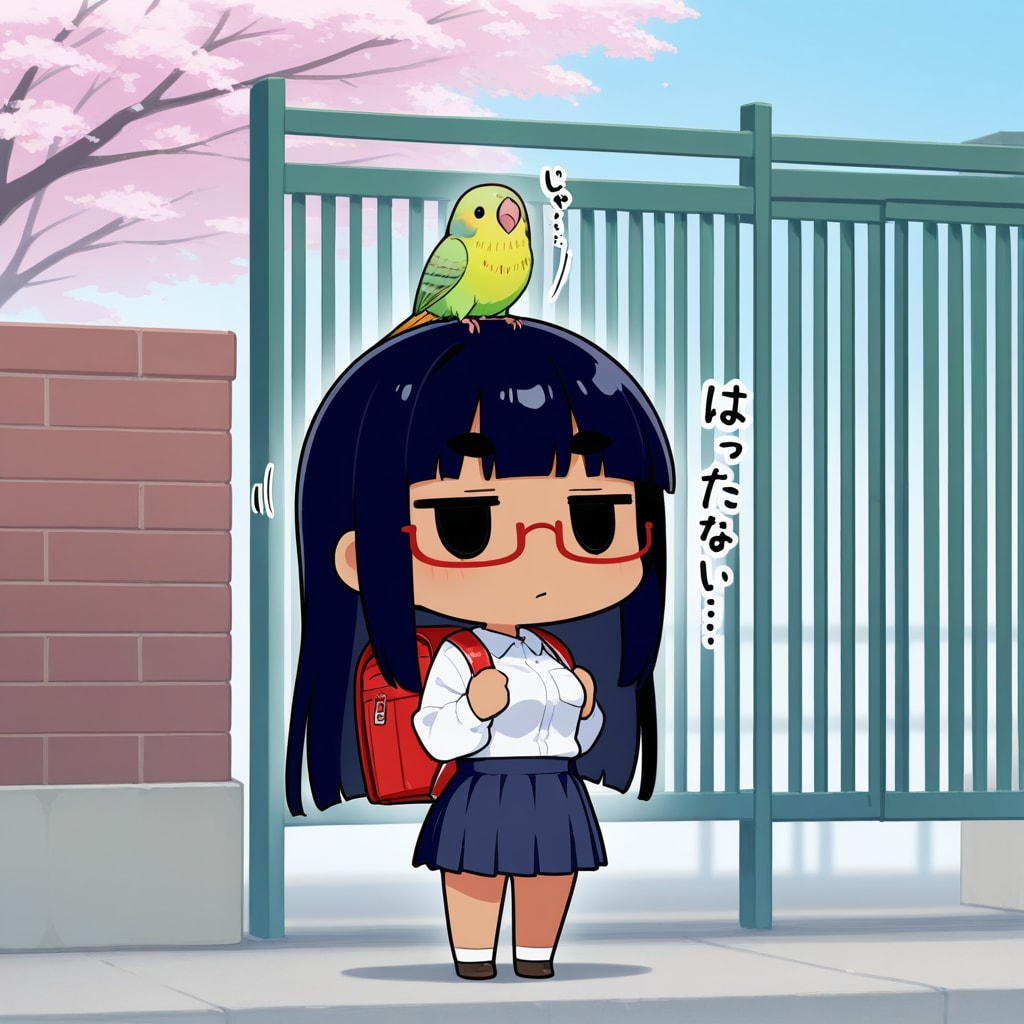 喋るインコと太まゆ姉ちゃん入学式