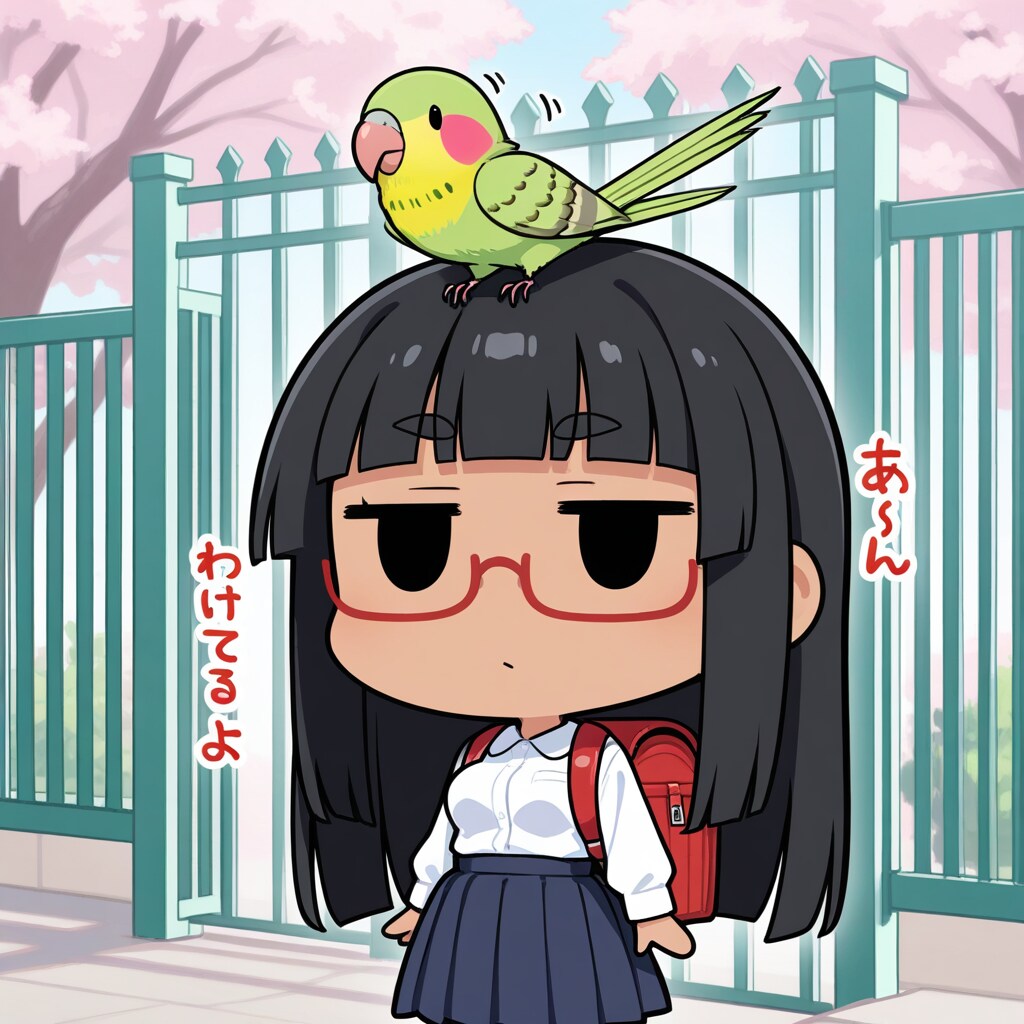 喋るインコと太まゆ姉ちゃん入学式 | の人気AIイラスト・グラビア