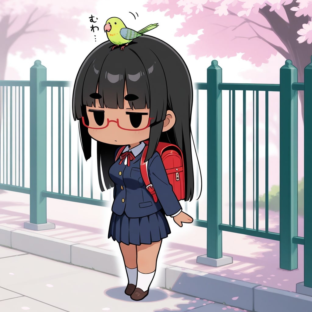 喋るインコと太まゆ姉ちゃん入学式