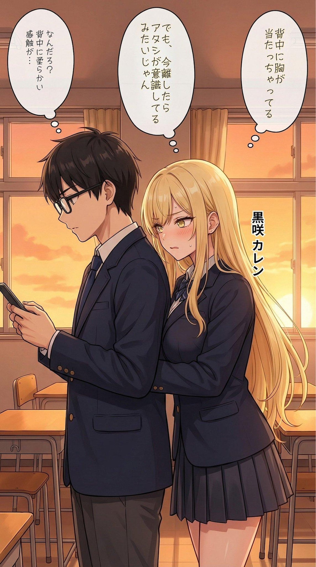 背中に胸を当てる一軍ギャルズ