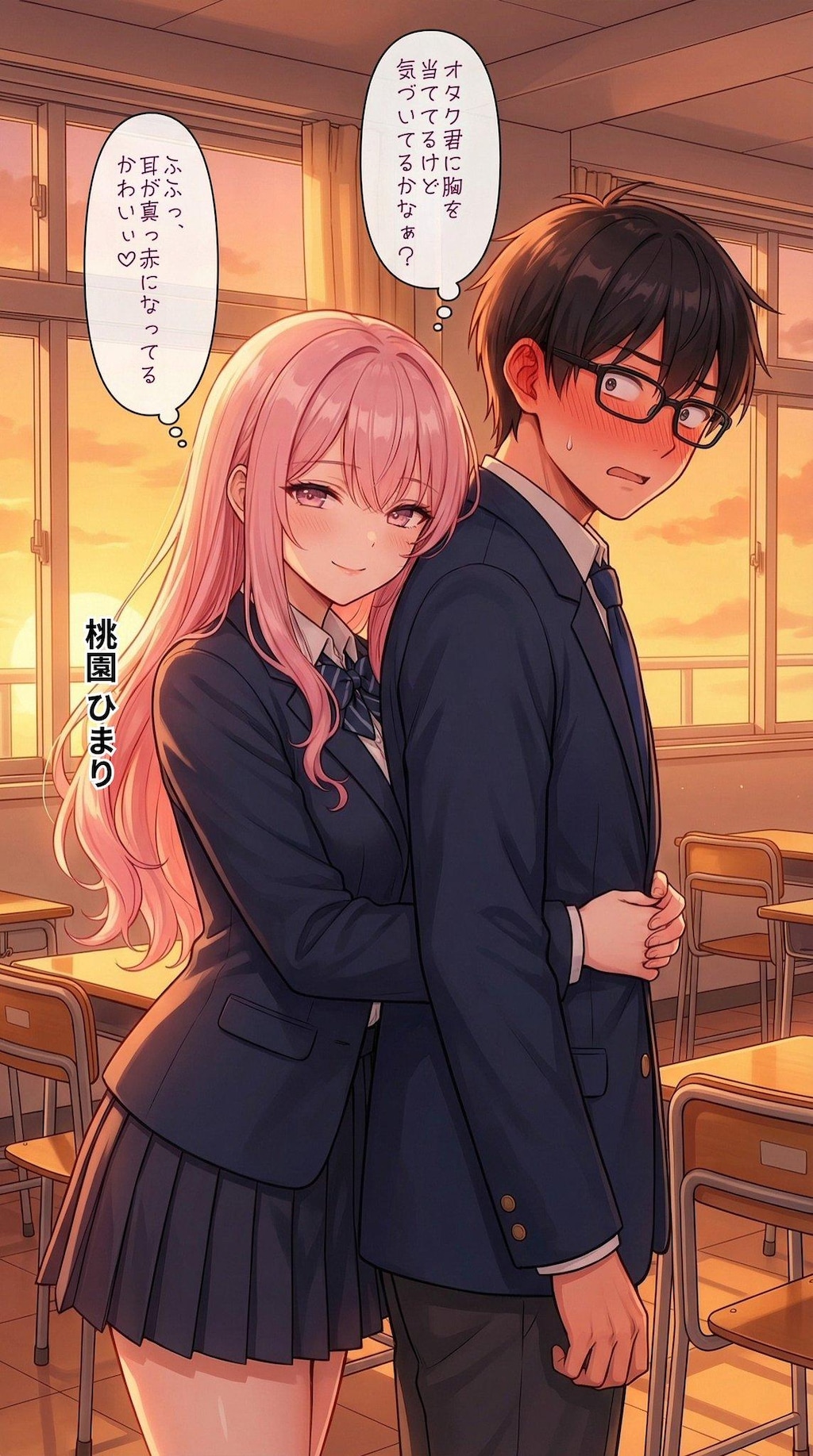 背中に胸を当てる一軍ギャルズ