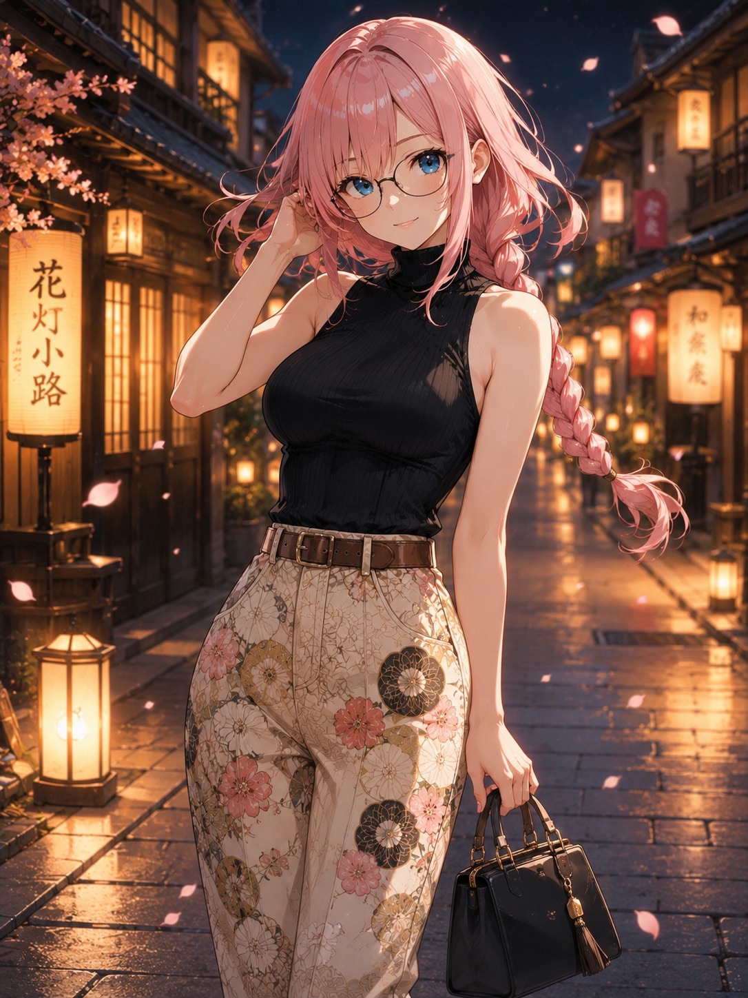 和柄パンツで大人っぽく︎💕︎