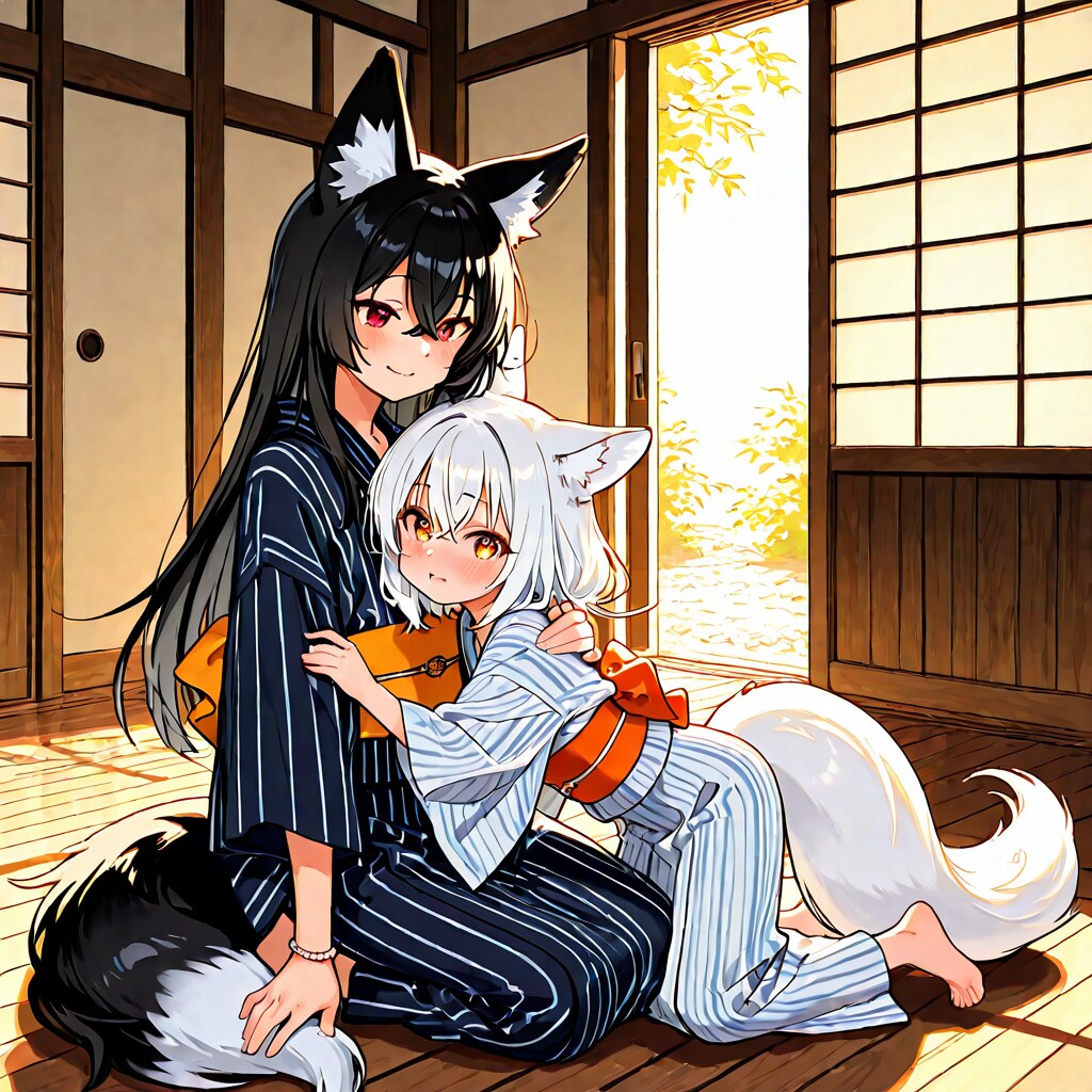 白狐さんと黒狐くんの休息