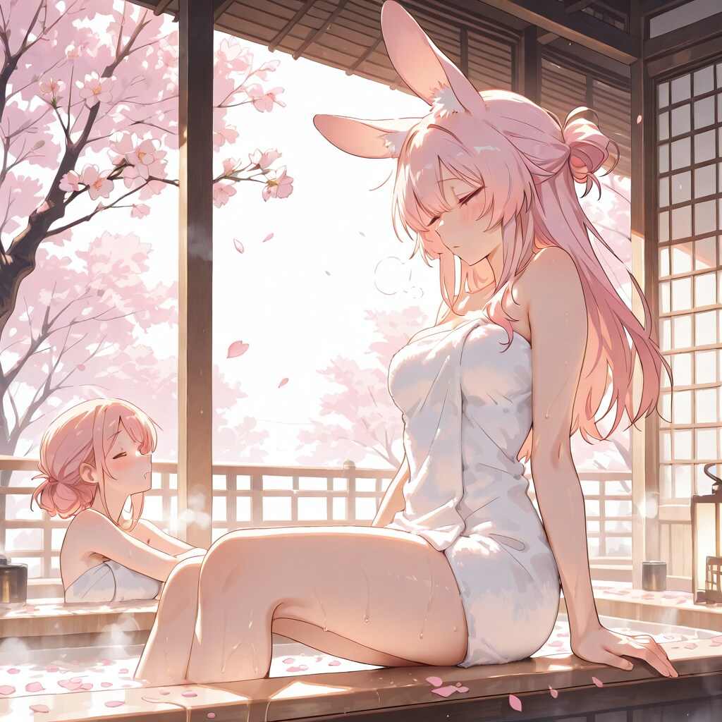 春の露天風呂