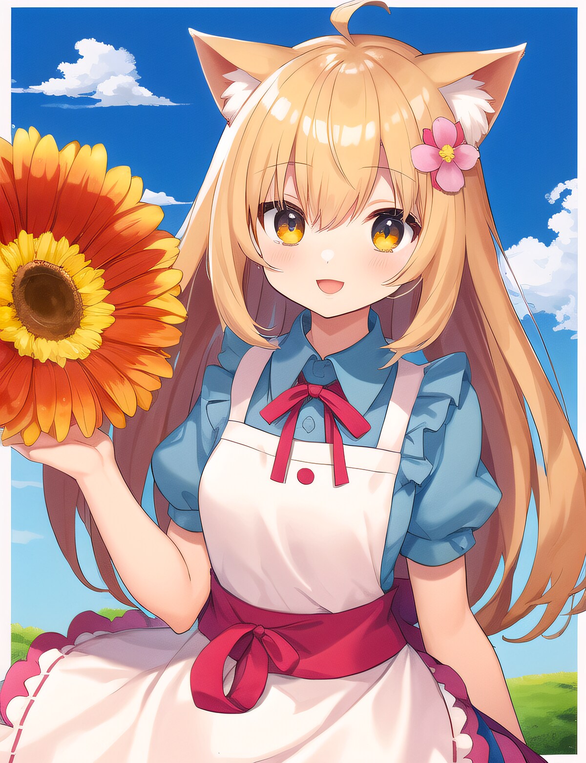 顔より大きなひまわりです