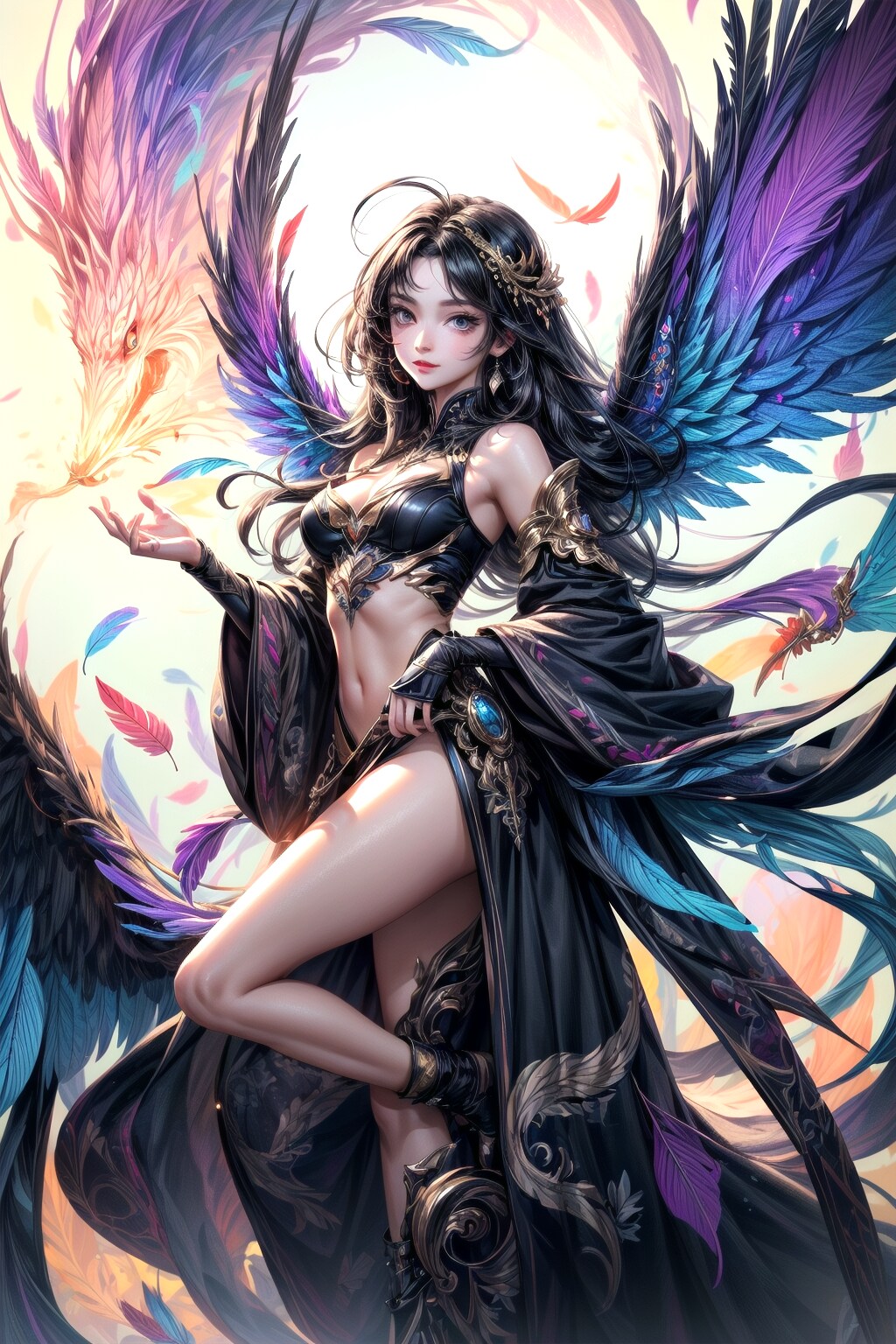 fractal art colorful wings