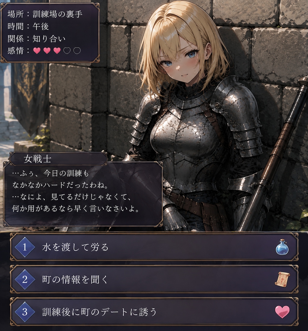 シーン:訓練場のひととき(恋愛ゲーム)