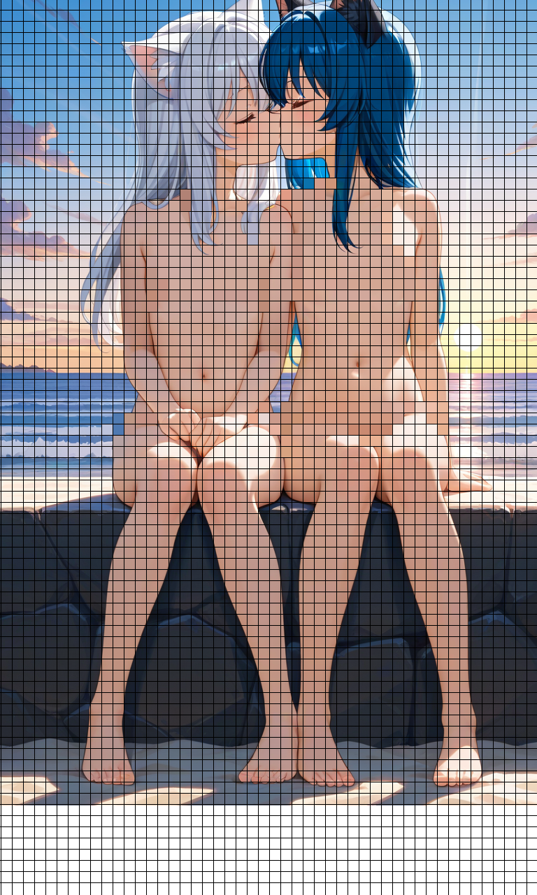 手動でモザイクかけてみた