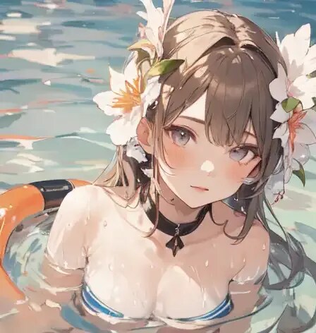 プールで