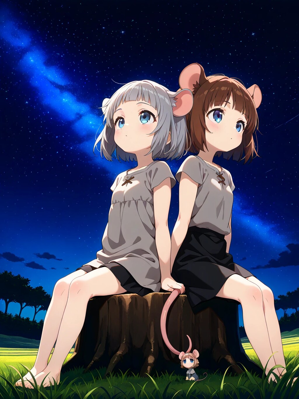 星空を見上げるラッタ&ラッチ