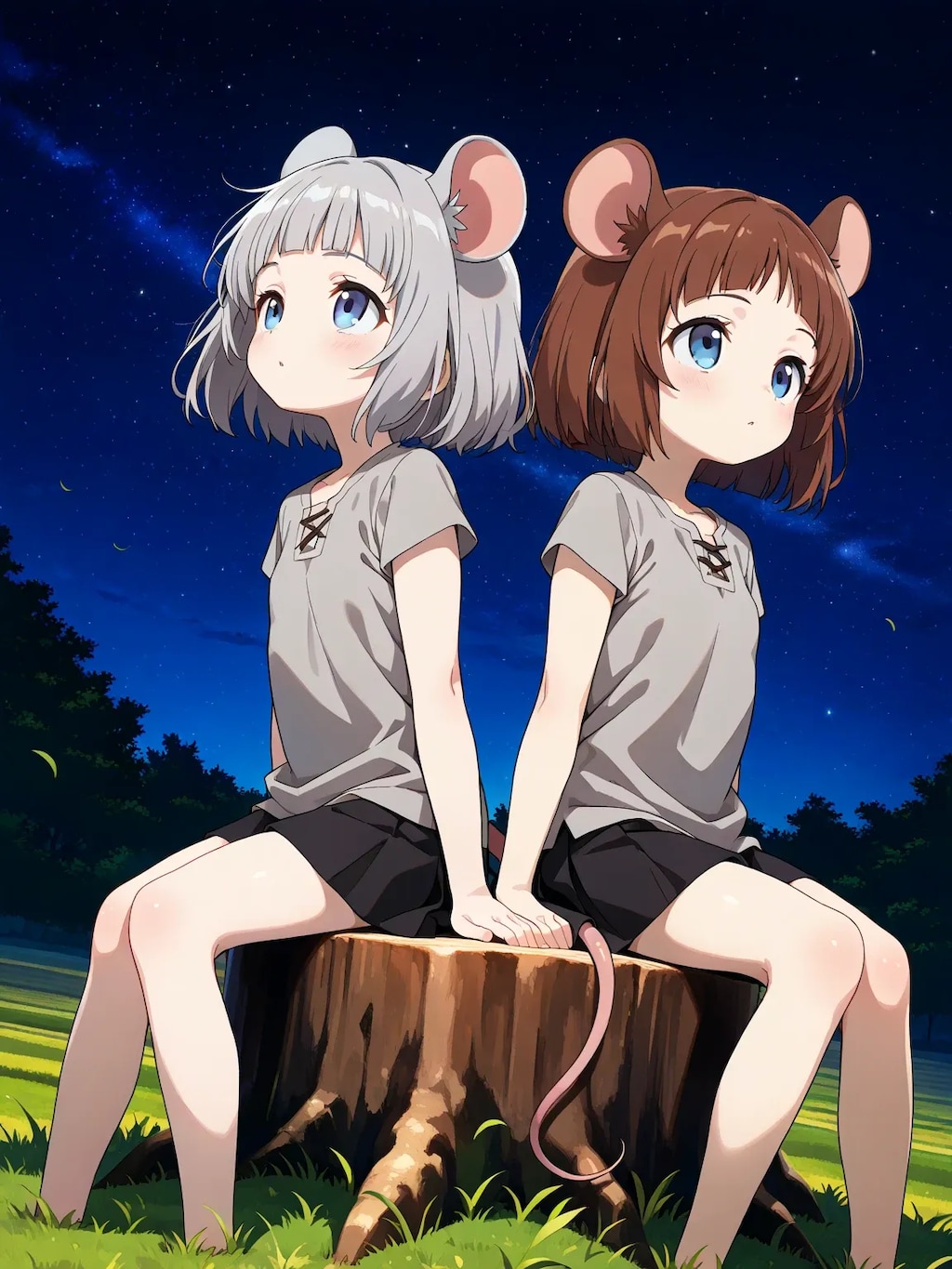 星空を見上げるラッタ&ラッチ