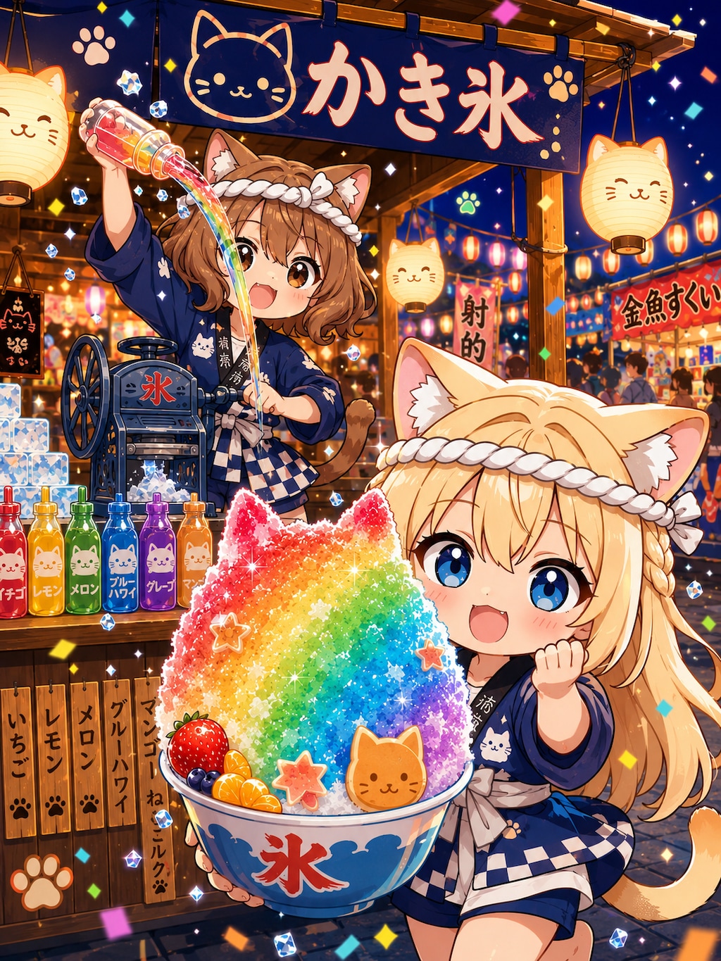 ねこちゃんかき氷だよ〜！🍧🐾