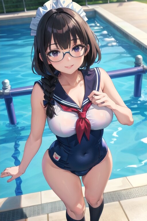スクールセーラーメイド水着