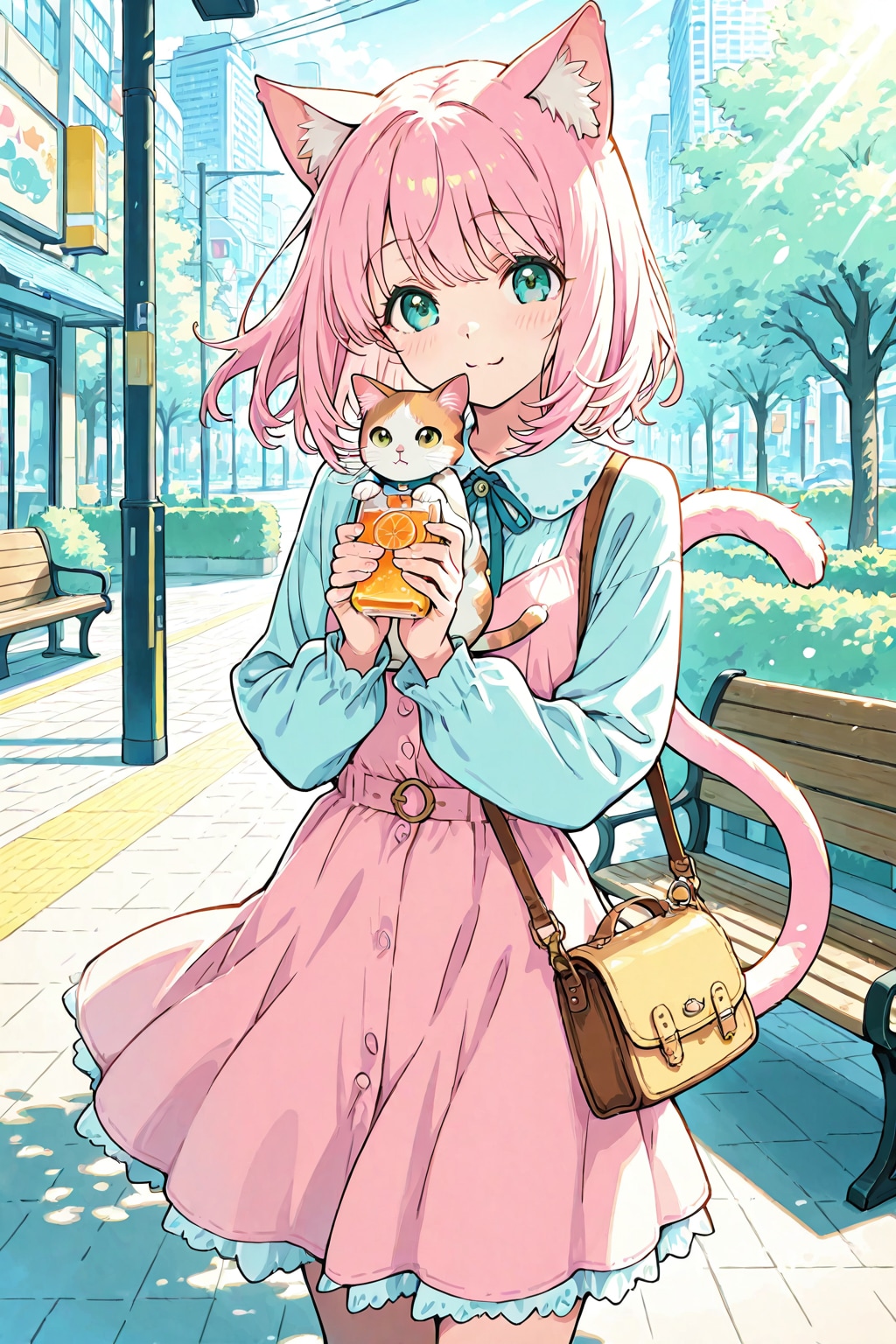 猫耳娘と猫 | の人気AIイラスト・グラビア