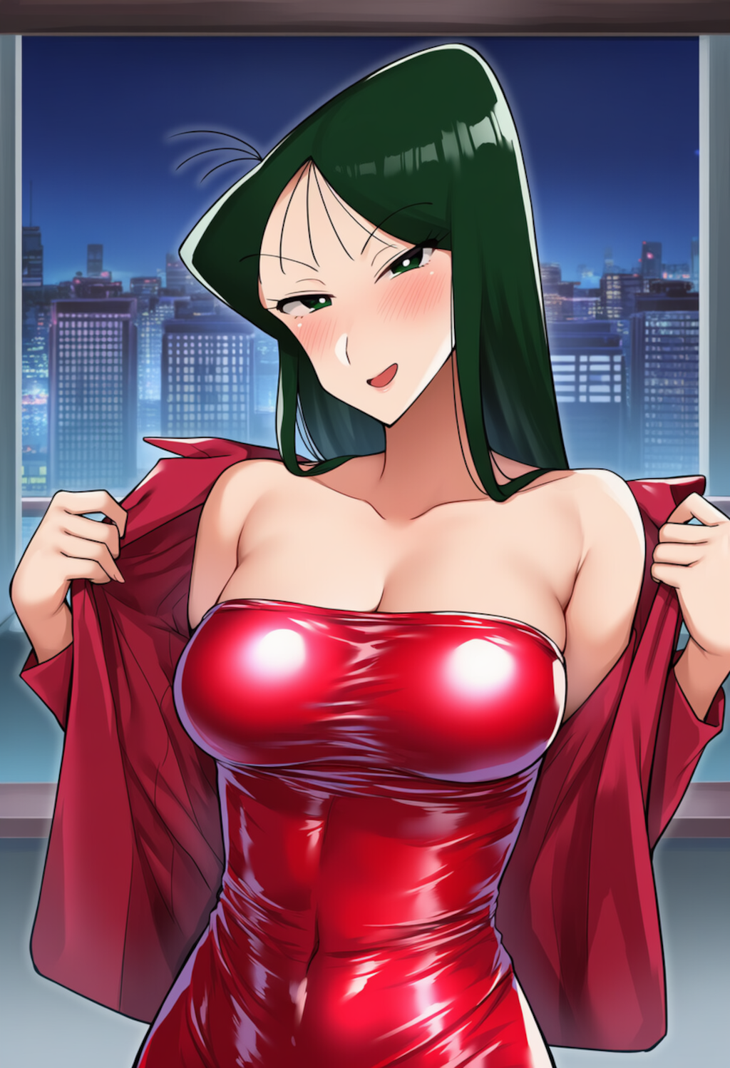 まつざか先生　真っ赤なセクシースーツ＆ドレス
